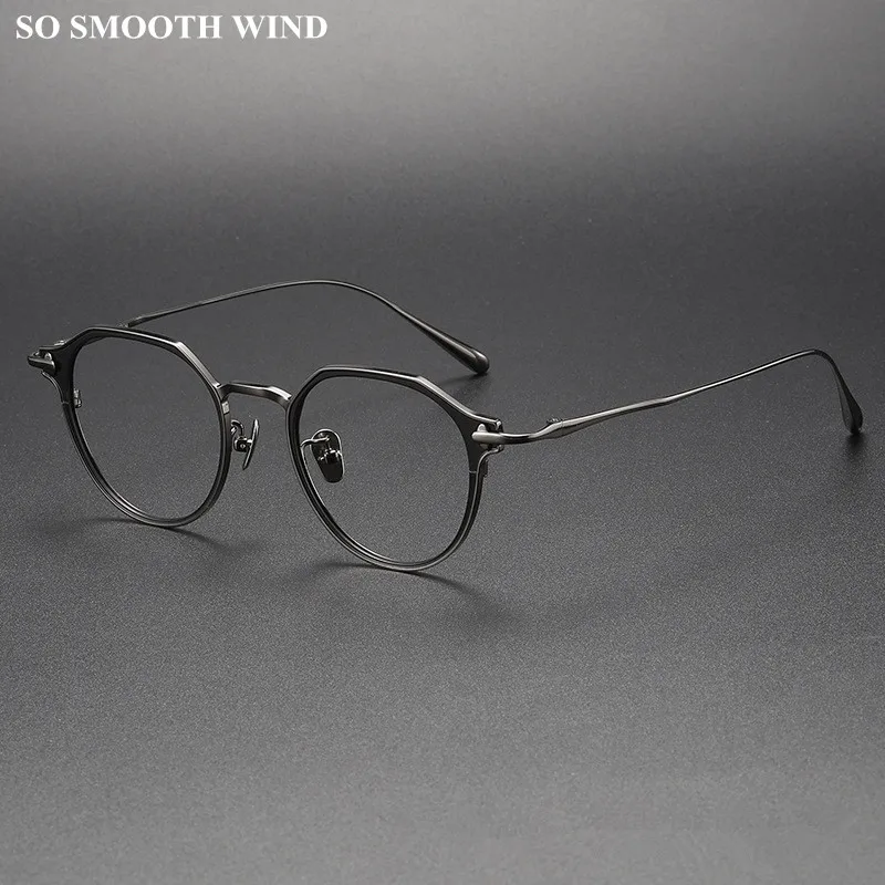 

Japanese Handmade Titanium Irregular Round Glasses Frame Men Women Prescription Myopia Optical Lens Spectacles Eyewear Oculos