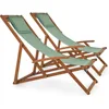 Patio Sling Chairs, Outdoor Adjustable Beach Chair with Armrest & Pillowcase, Portable Folding Patio Lounge Chairs Chair 1