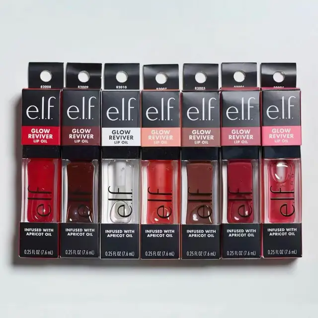 e.l.f. original Huile à lèvres revitalisante Glow Reviver, formule hydratante effet miroir, nourrit et repulpe les lèvres, couleur rose éclatante, gloss à lèvres Honey Talks 1