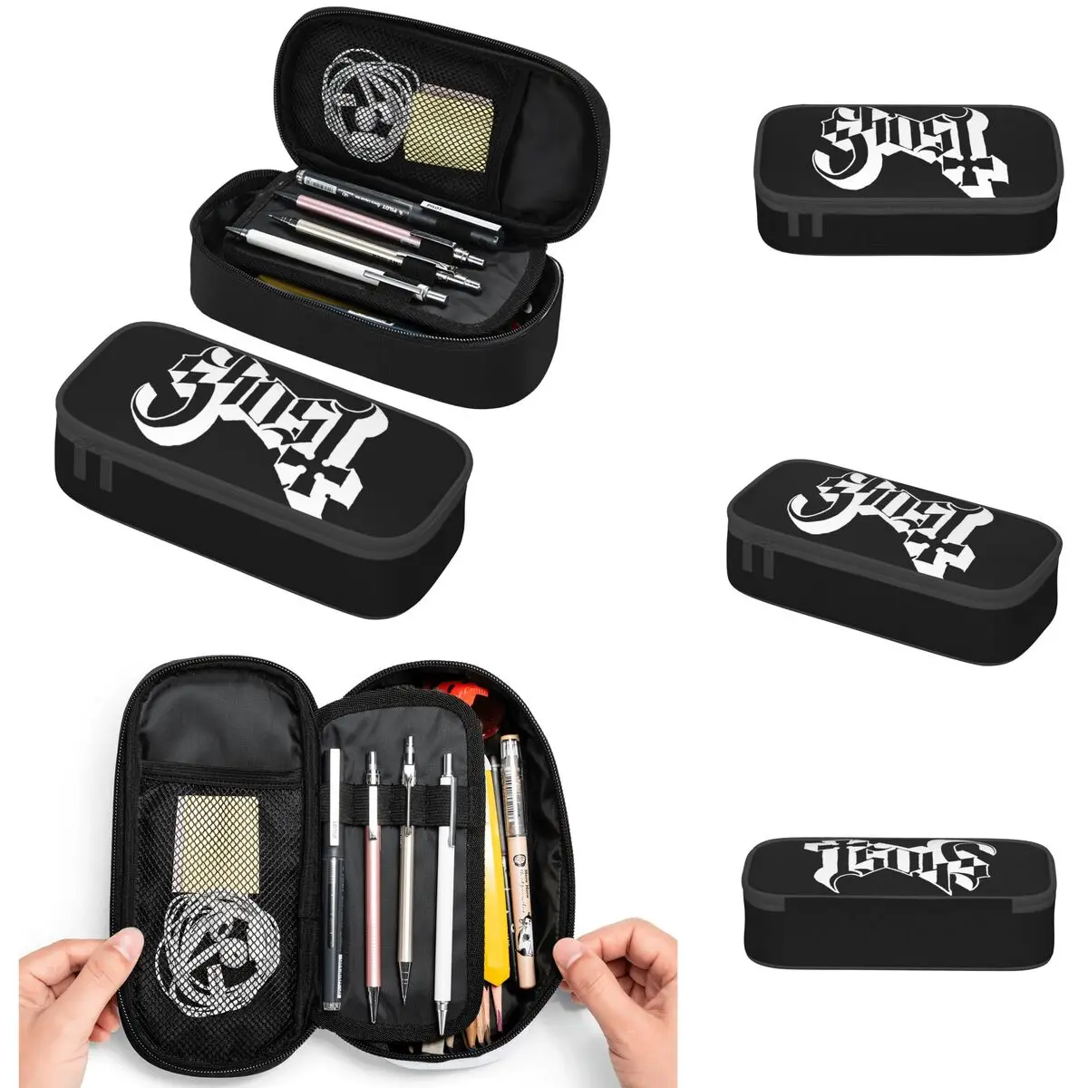 Rock Band Ghost BC Pencil Cases Big Capacity Pen Bags Pen Box Pencil Pouch For Boys Girls Students Stationery School Office