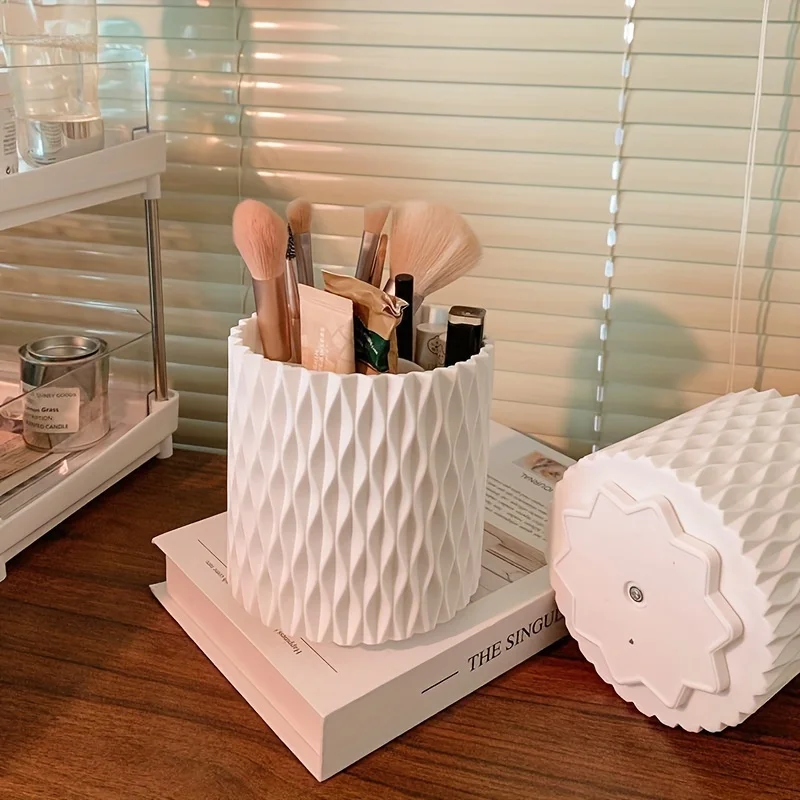 Boîte de rangement de cosmétiques rotative à 360 degrés, étui de maquillage, produits de soins de la peau, étui de rangement en plastique pour pinceaux de maquillage, conteneur organisateur 3