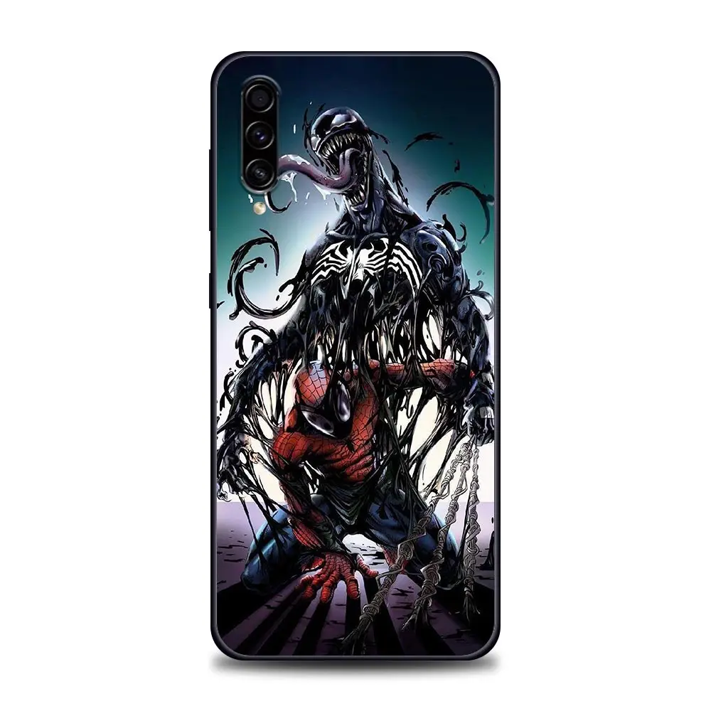 Cartoon Marvel Venom Spiderman Samsung Case for A10 e S A20 A30 A30s A40 A50 A60 A70 A80 A90 5G A7 A8 2018 Soft Silicone silicone cover with s pen