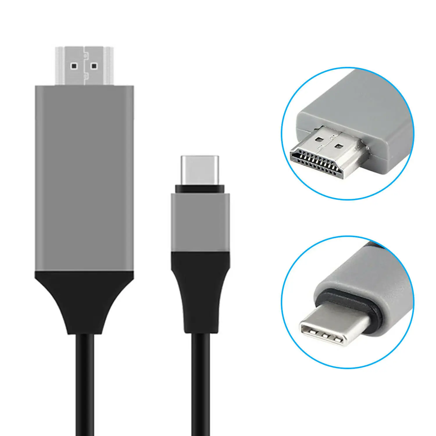 Adaptateur USB-C vers HDMI 1m - Câble Vidéo USB Type-C Vidéo DP Alt Mode  vers HDMI 2.0 - Câble d'Écran DP 1.2 HBR2 4K 60 Hz - Compatible Thunderbolt  3