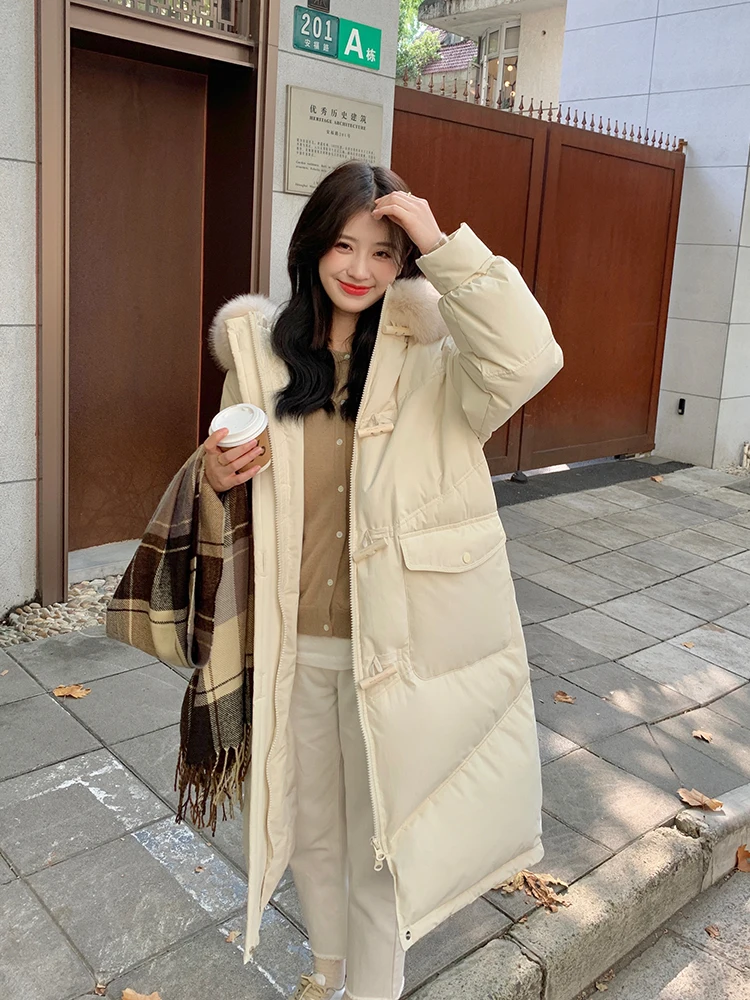 Winter Fashion Design Sense Niche Thick below the Knees Long down Jacket Women's Mid-Length