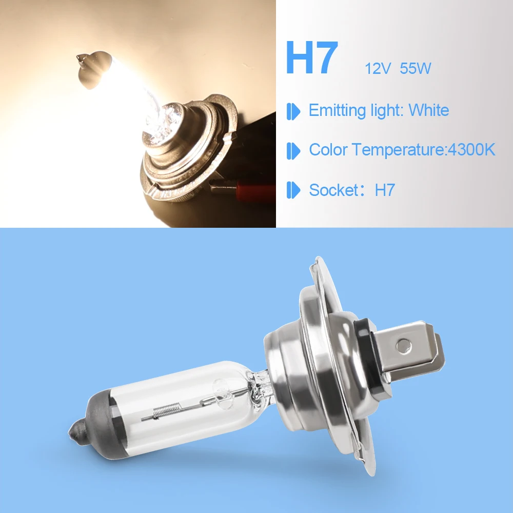 55w 12v H7 Fog Halogen Bulb Car Halogen Bulb Super Xenon Light Source Fog Lamp Headlights Bulbs 4300k Car Styling 2PCS car headlamps halogen lamps