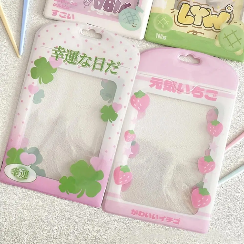 4leaf clover strawberry 3Inch Postcard Holder Postcards Album Card Storage Photo Bag Kpop Idol Card Collect Organizer Stationery 5