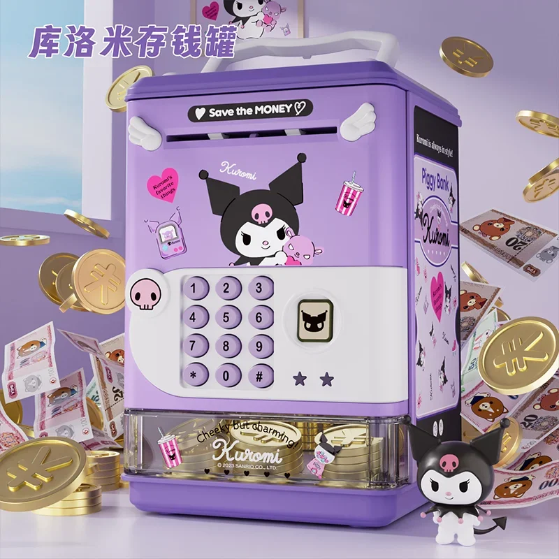 

Sanrio Kuromi Piggy Bank Children'S Code Box Cartoon My Melody Cinnamoroll Unbreakable Piggy Bank Coin Box Kid Birthday Toy Gift