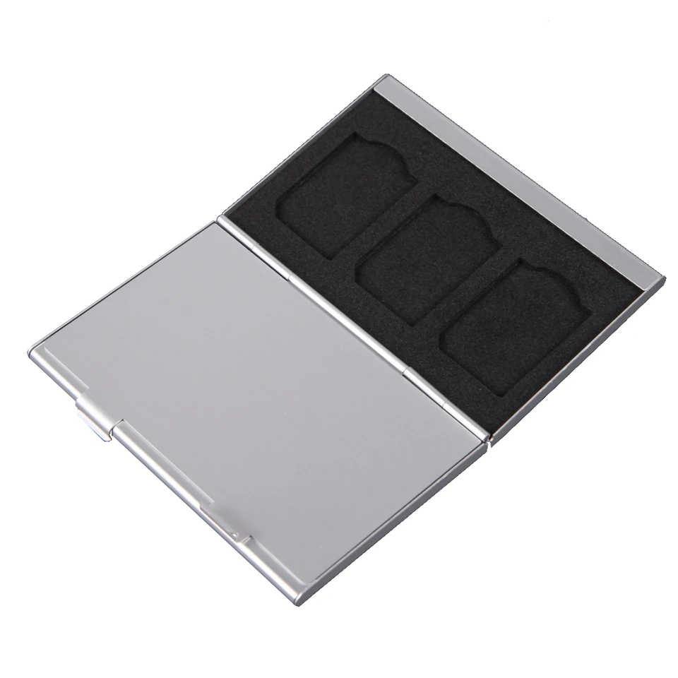 Portable Aluminum Memory Card Storage Case Organizer