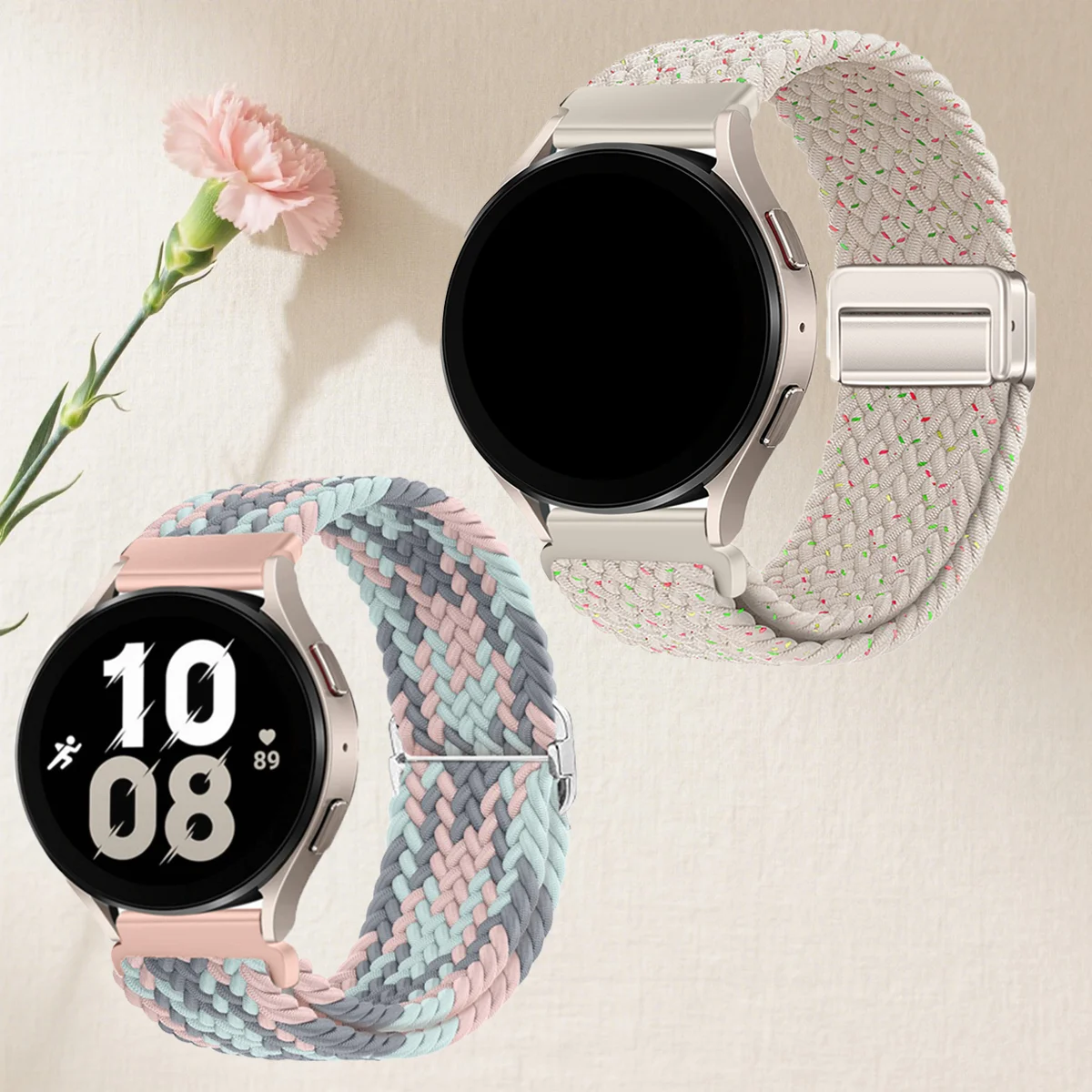 Dual Pack Braided Loop Magnetic Strap with Elastic Nylon Band