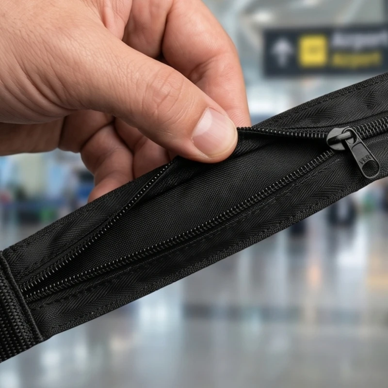 1 Pezzo Marsupio Antifurto da Viaggio per Uomo, Portatile, con Cinghia Nascosta per Contanti, Portafoglio da Cintura, Marsupio Sportivo - immagine 4