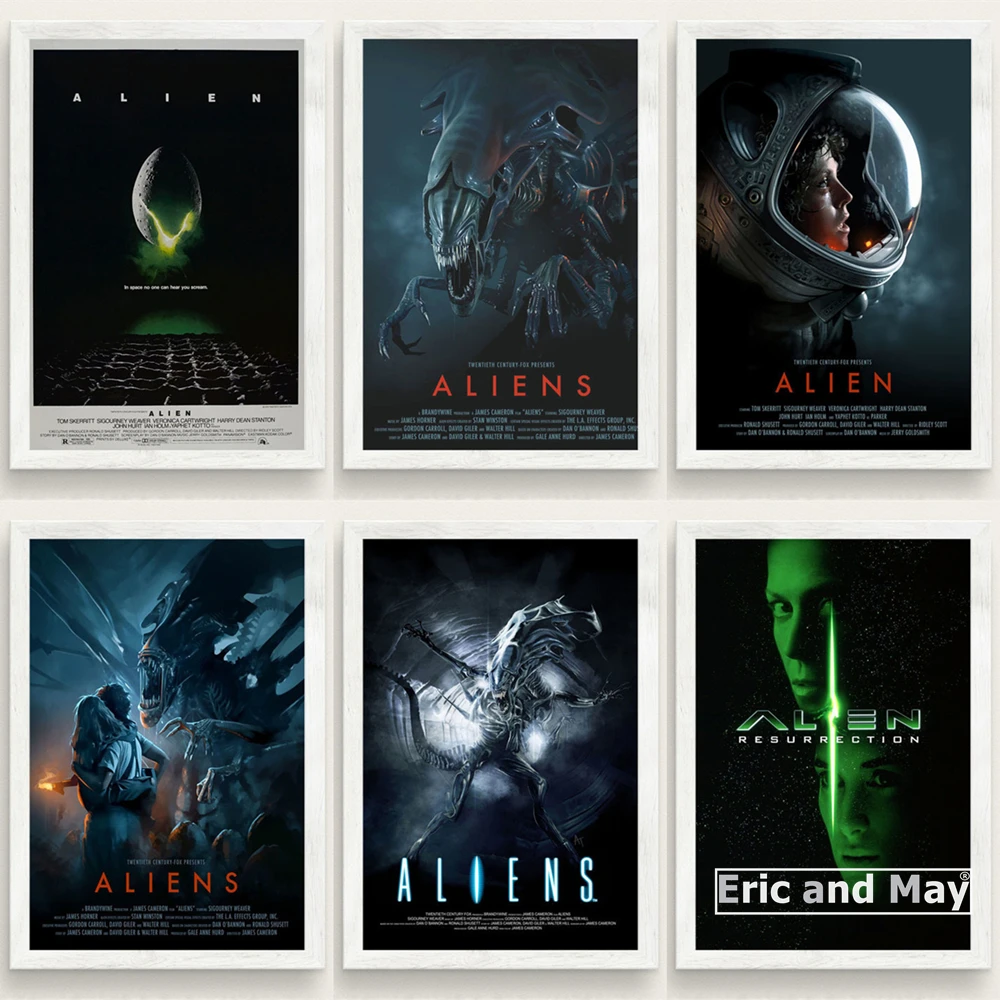 

Alien Movie Series Classic Horror Film Poster And Print Canvas Painting Art Wall Pictures Hot Modern Paintings For Bedrooms