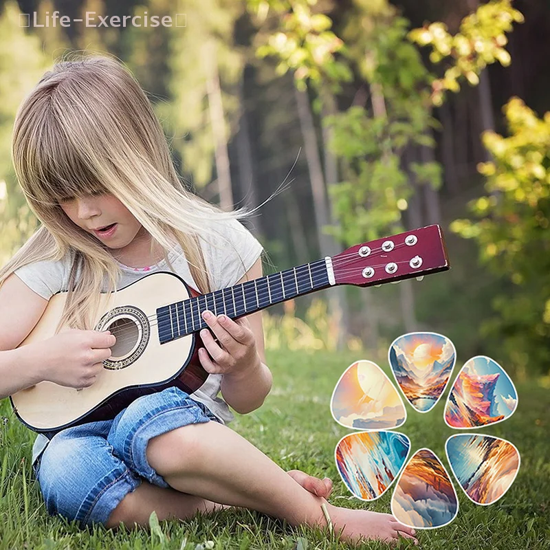 10Pcs/set Guitar Picks Premium ABS Material Dual-Sided Printing Shrapnel For Bass Ukulele Musical Instrument Accessories