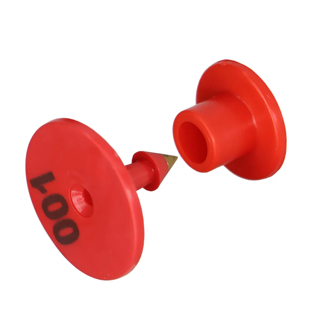 20PCS Random Number Round Pig Ear Tag Dia:2cm Plastic Earring for Farm Livestock Marking Sheep Rabbit Animal Identification Card