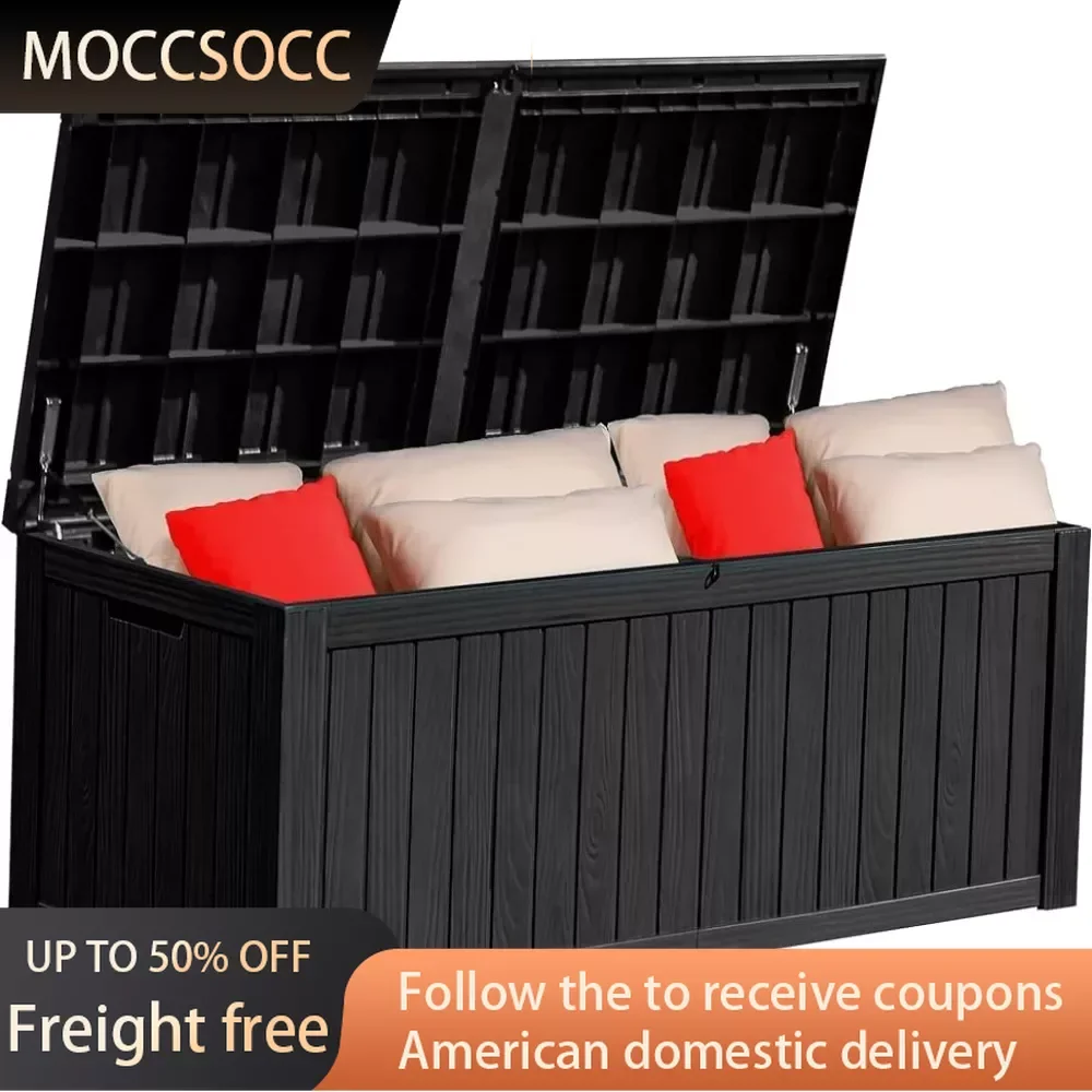 

150 Gallon Large Outdoor Storage XL Deck Box W/Divider for Patio Furniture Waterproof Resin Folding Storage Cabinet Lockable