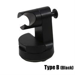 Adjustable Wall Mounted Shower Head Holder with Self-Adhesive Bracket - Bathroom Accessory (Type B (Black))