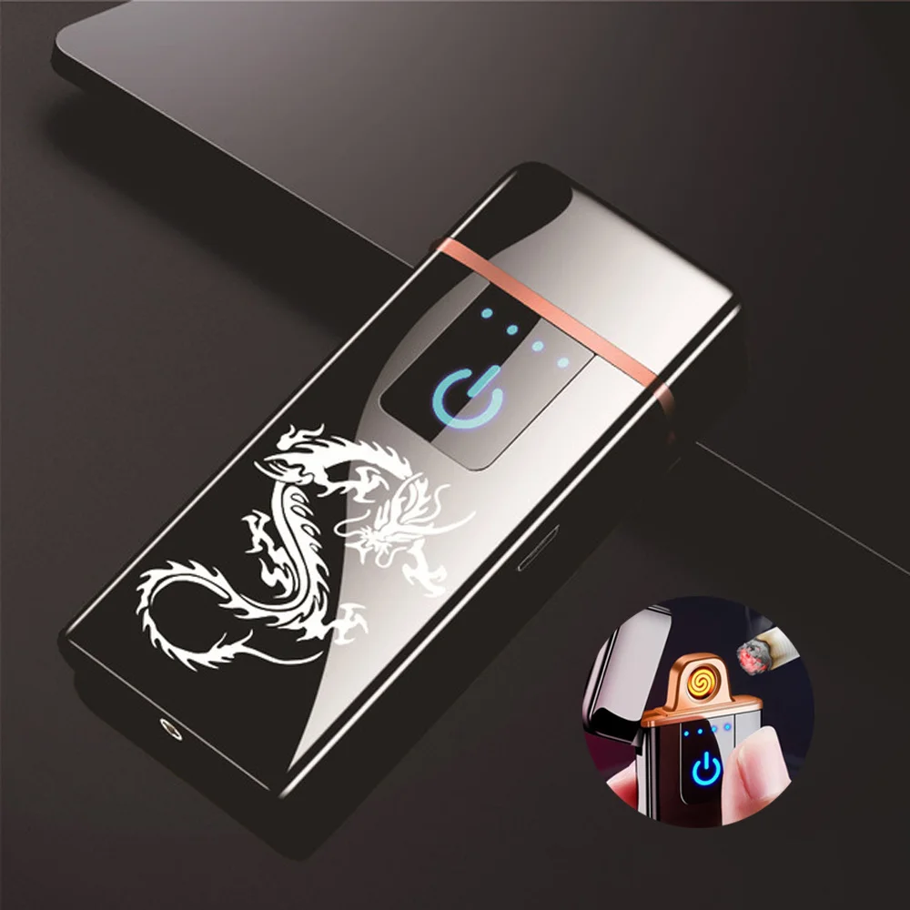 Зажигалки для отпечатков пальцев заряжаемые через USB Ультратонкие мужские