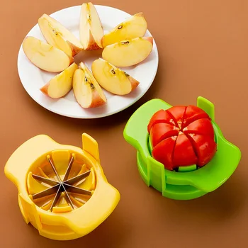 เครื่องหั่นแอปเปิ้ลแบบแมนนวล 1 ชิ้น: ใบมีดสแตนเลส เครื่องมือครัวที่ทนทานตามหลักสรีรศาสตร์ ปลอดภัย ทำความสะอาดง่ายสำหรับบ้าน/ร้านอาหาร 1