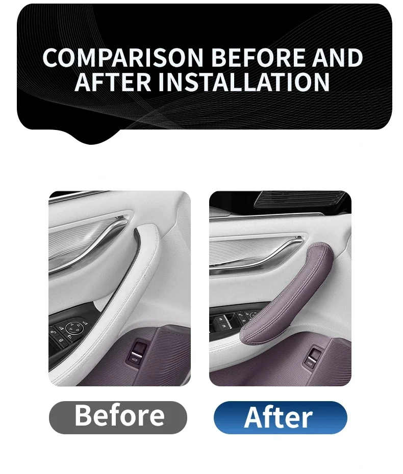 For Byd Song Plus Dmi Ev Seal U 2020-2025 Car Door Handle Protective Cover Leather Waterproof Case Anti-slip Wear resistant