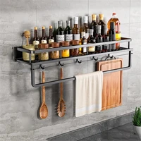 1 Multi-Functional Storage Rack With Rod Seasoning Rack Wall-Mounted Seasoning Storage Rack For Cooking Items 1
