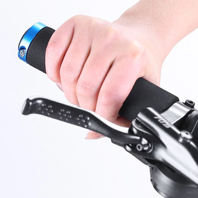 Demeras Manopole Bici In Schiuma Di Spugna - Antiscivolo Morbido - Con Anelli In Alluminio - 12,5 Cm