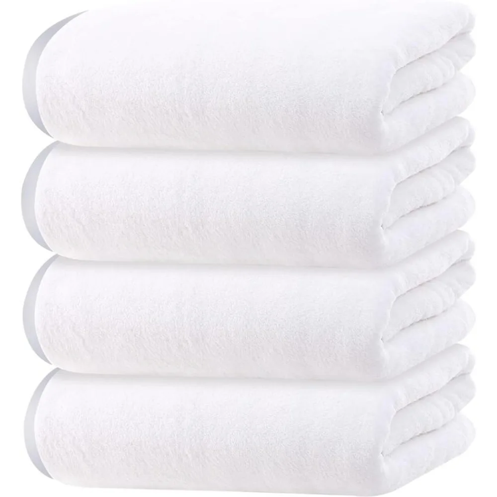 

Microfiber 4 Pack Bath Towel Set, Lightweight and Quick Drying, Ultra Soft Highly Absorbent Towels for Bathroom, Gym, Hotel