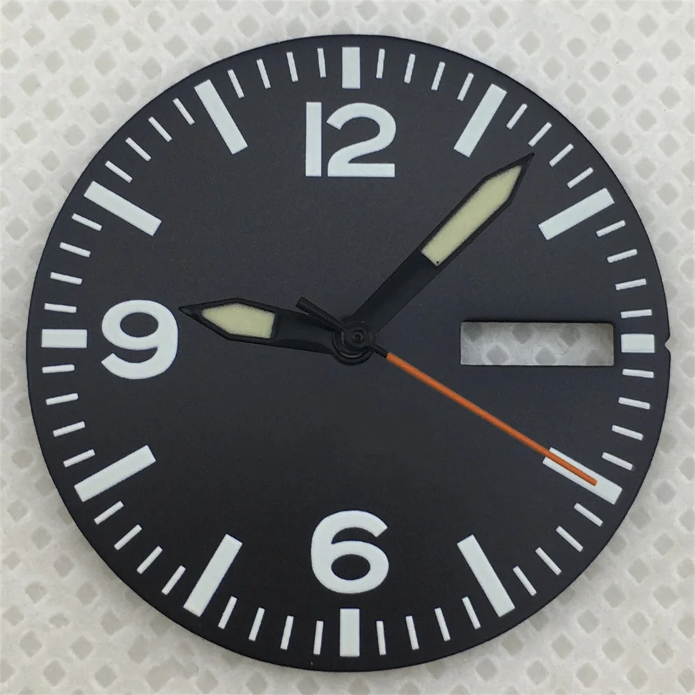 29mm Black and White Full Luminous Dial with Green Luminescence