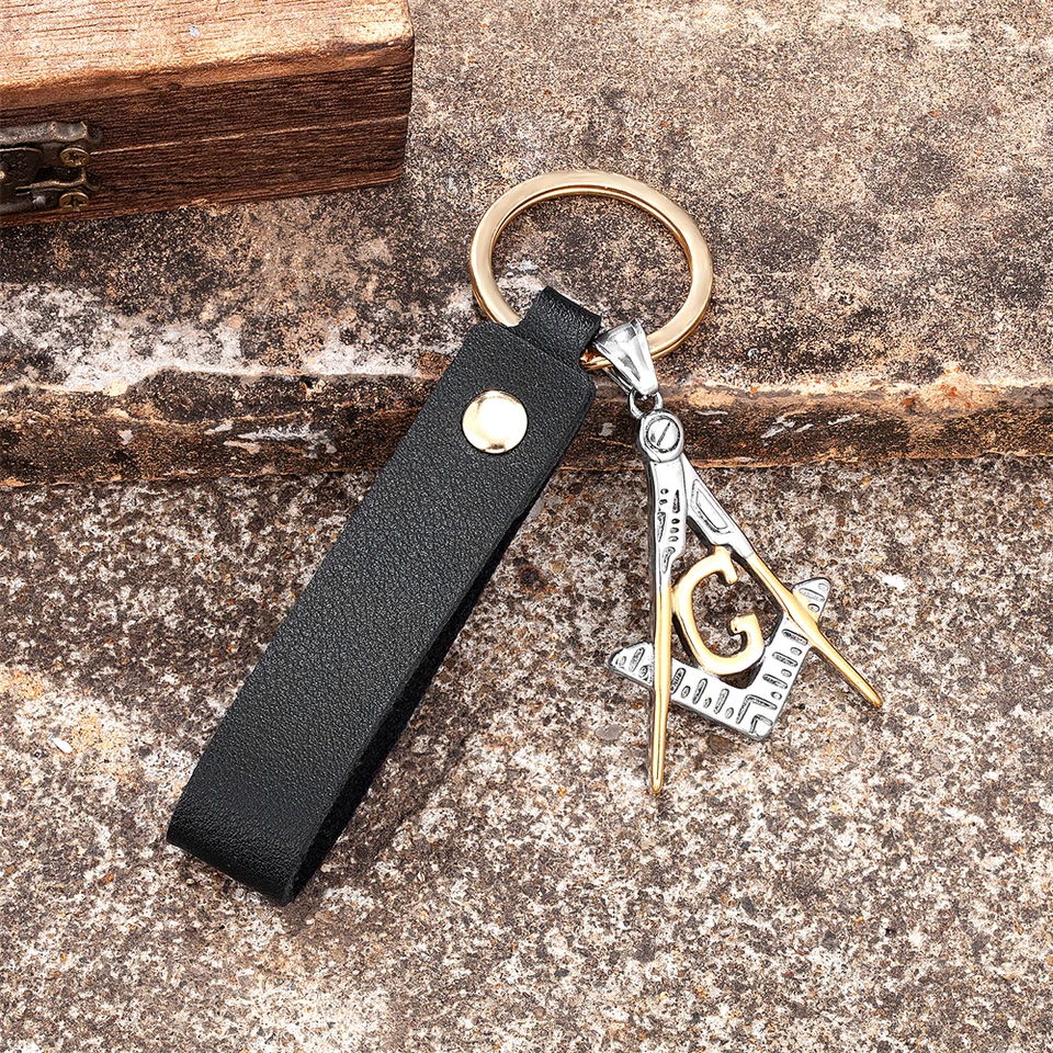 Porte-clés Viking Vegvisir en bois naturel