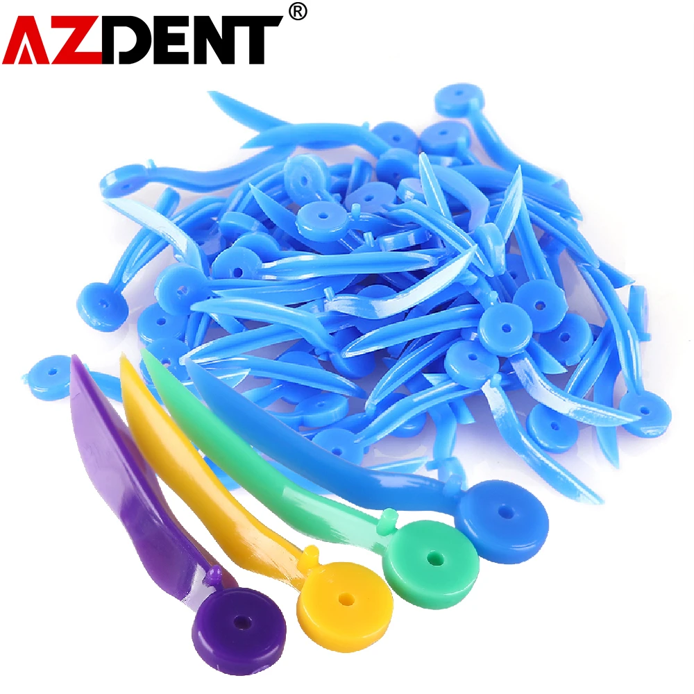 400 Pcs Dental Plastic Wedges With Holes - Disposable, 4 Sizes, Round Stern