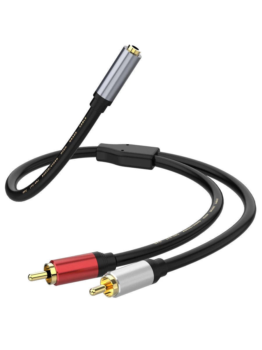 Cavo Audio RCA 3,5 Mm A 2 RCA, 2 Metri – Collegamento Smartphone A Diffusori E Amplificatori