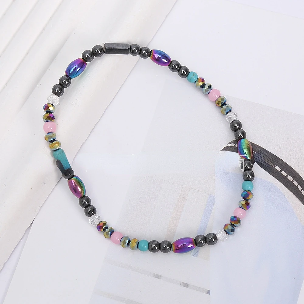 Magneti Con Perline Piatte Braccialetti Per Terapia Magnetica Cavigliera Sollievo Dal Dolore Dimagrante Gioielli Sanari Cavigliere Magnetiche Per Perda Di Peso Per Donne E Uomini - Foto 4