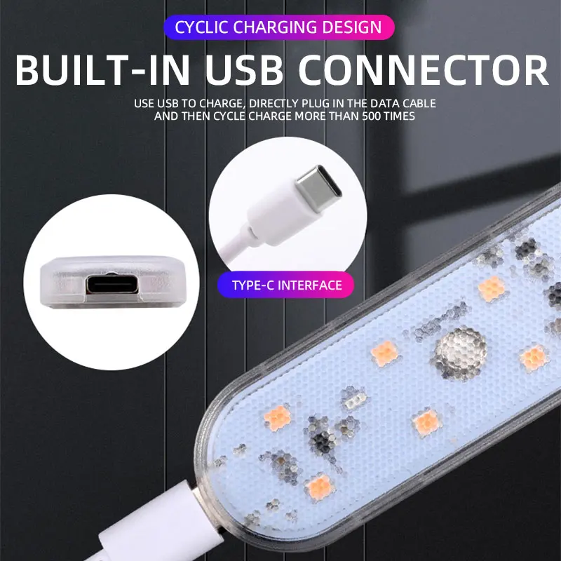 Led Interni Auto Senza Fili, Luce Interna Auto USB Luce Touch a Led RGB 12