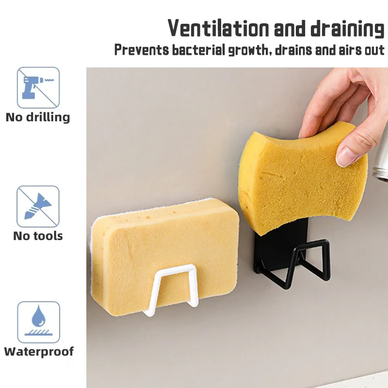 Kitchen Sink Sponges Holder Self Adhesive Drain Rack