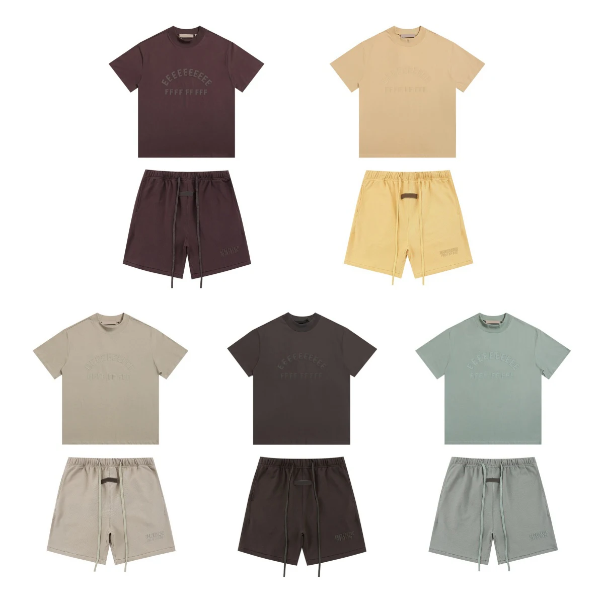 High Quality Summer Men’s Set Classic Brand Rubberzied Logo T shirts And Shorts Sets Hiphop Drawstring Shorts Streetwear Tees
