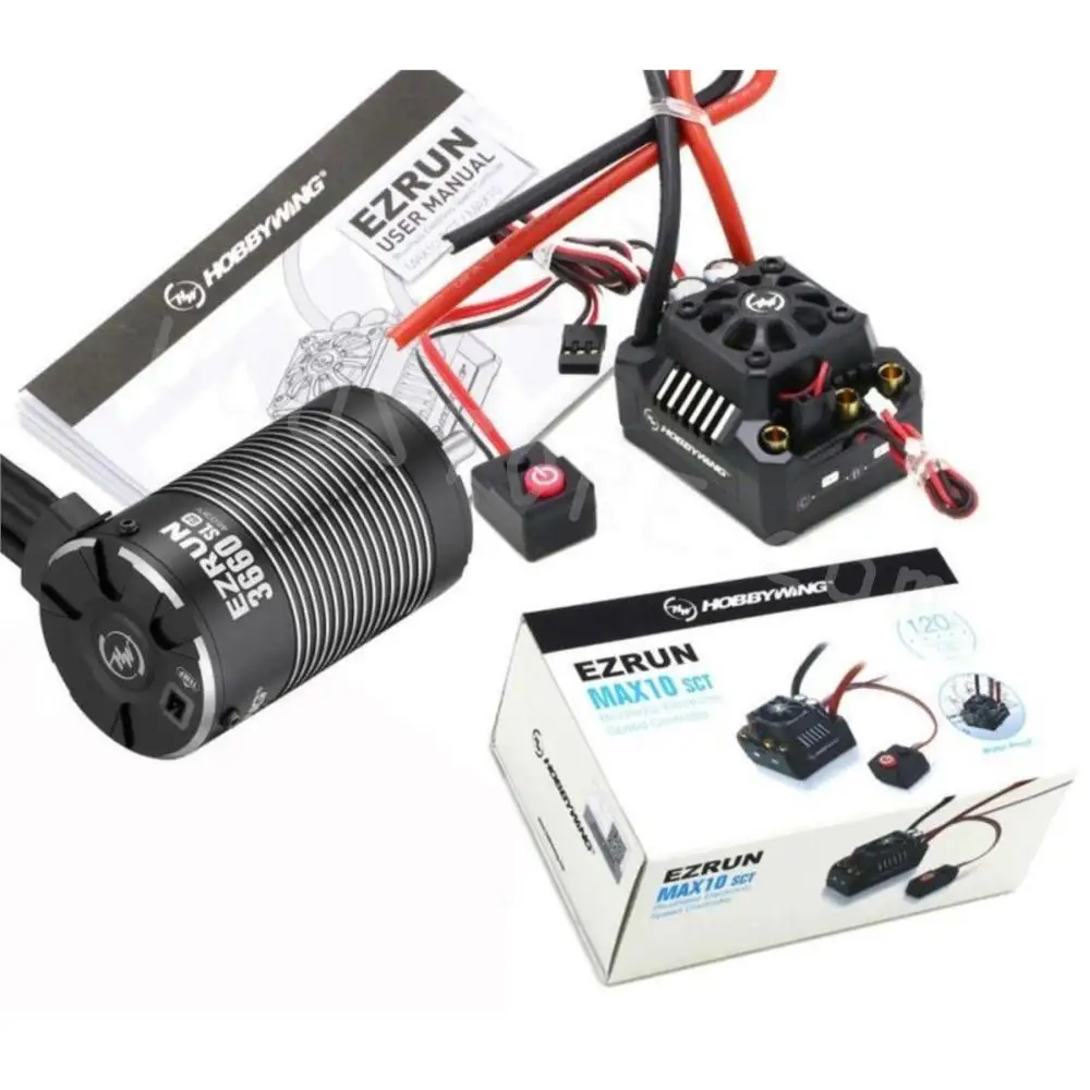

Hobbywing EZRUN MAX10 SCT 2-4S 120A Waterproof Brushless ESC+3660 G2 3200KV/4000KV/4600KV Sensorless Motor For 1/10 RC Car Toy