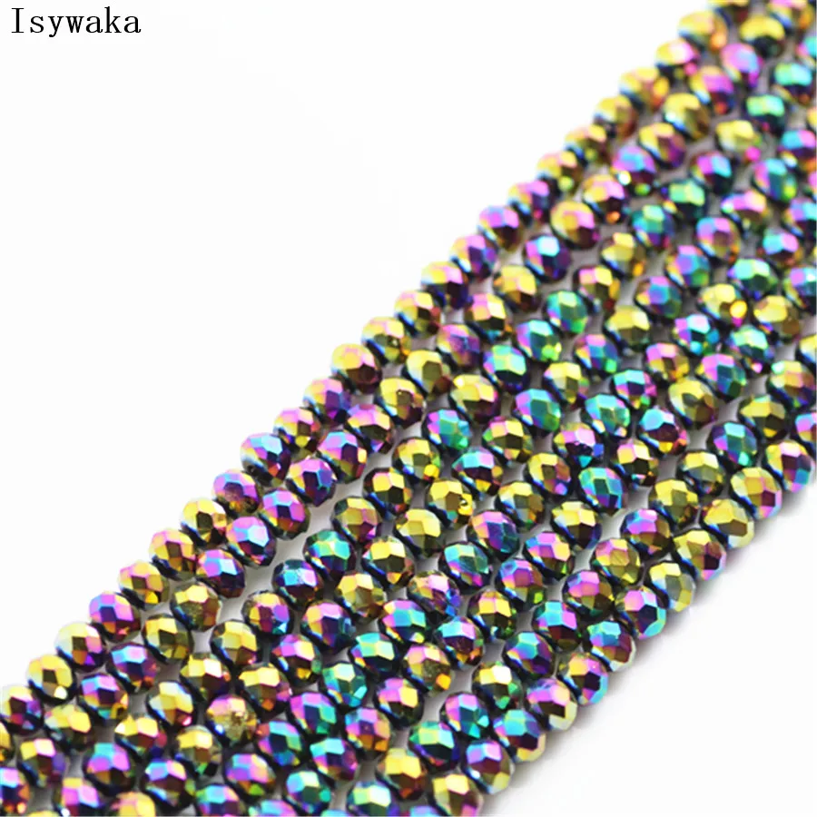 Ink Blue Faceted Crystal Glass Rondelle Beads for Jewelry Making - 170pcs, 2mm