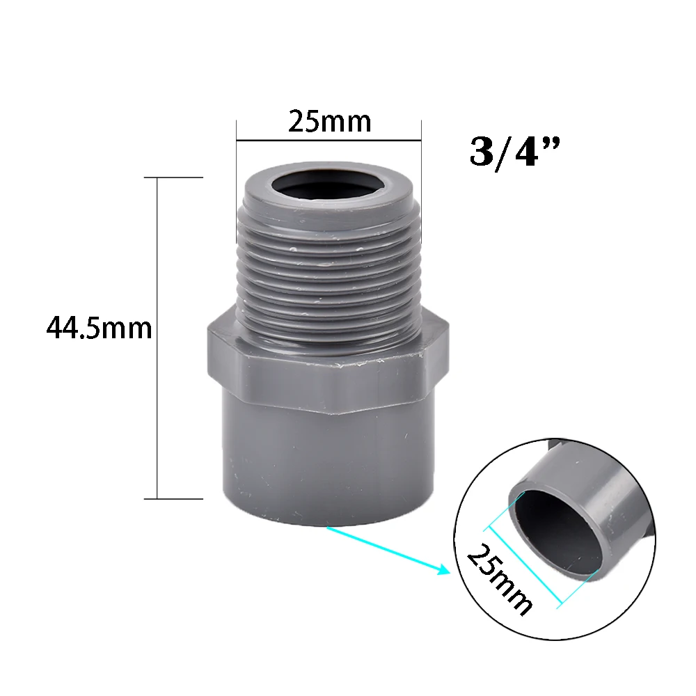 2pcs-PVC-1-2-3-4-1-Thread-Connector-20-25-32-mm-PVC-Water-Pipe.jpg 2Pcs Pvc 1/2 "3/4" 1 "Szál Csatlakozó 20/25/32 Mm Vízcső Adapter Kerti Öntözőcső Szerelvények - Image 5