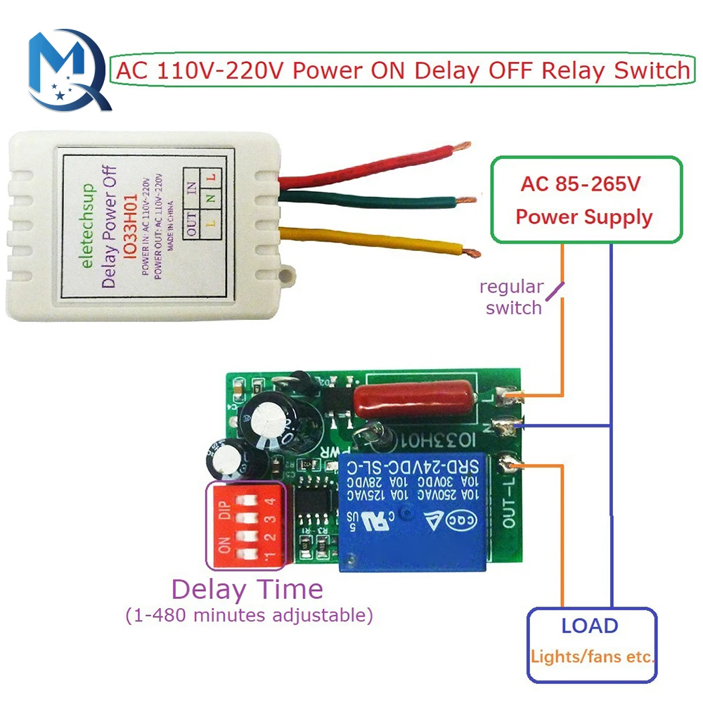 1480MinTimerAdjustableDisconnectDelayControllerAC110V220V