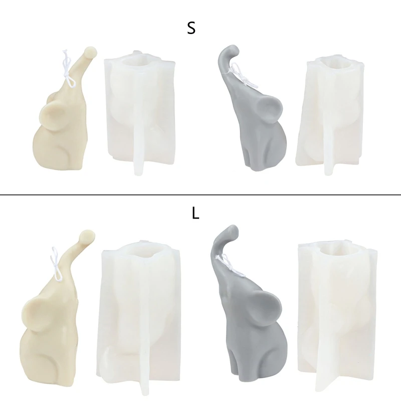 3D Elephant Mould Handmade Candles Aroma Wax Soap Molds for Decorations Drop shipping