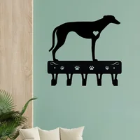 Greyhound Key Holder & Dog Leash Hanger: Decorative Iron Craft for Wall-Mounted Hooks Organizer in Home 1