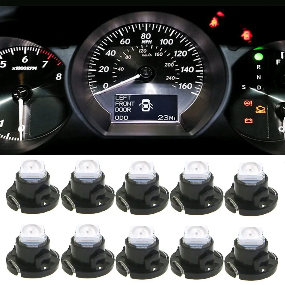 

10 шт., Автомобильные светодиодные лампы T4.7