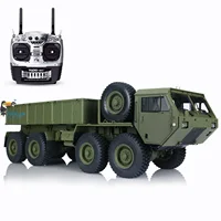 HG 8*8 Chasis 1/12 RC US Military Truck Metal Model 2.4G Radio Servo Motor P801 Gift Toys 2