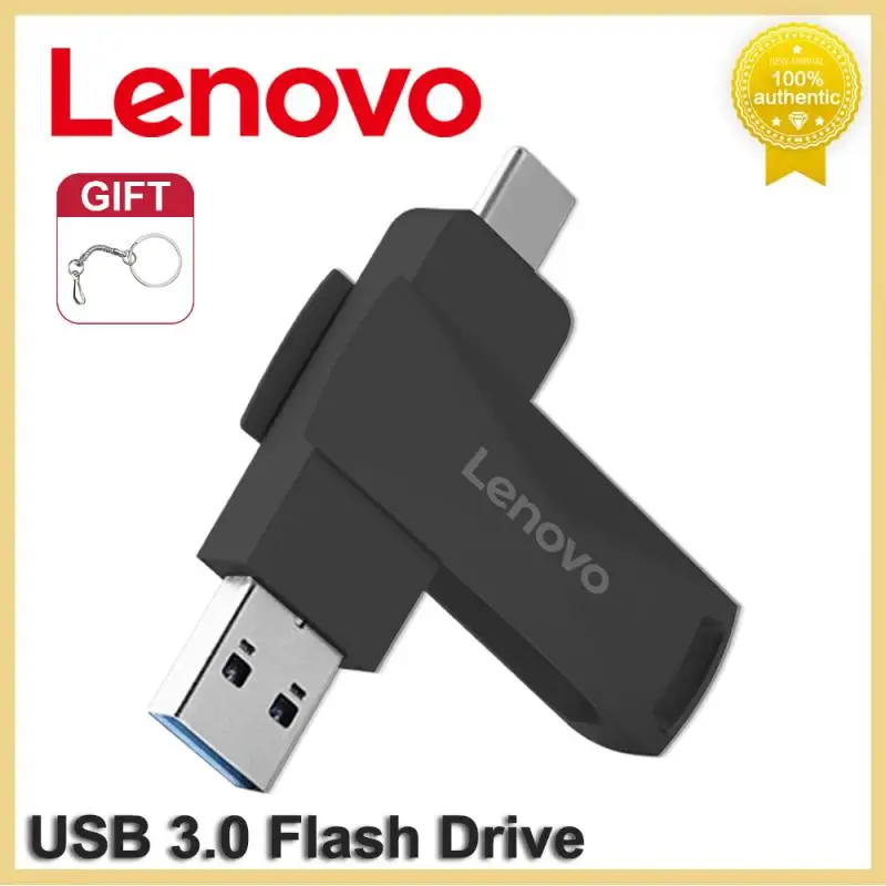 Lenovo 2Tb Usb 3.0 Flash Drive Otg Type-C 2 In 1 Ad Alta Velocità 1Tb 128Gb Pen Memory Stick Pendrive Type-C Adapter Metal U Disk Gift