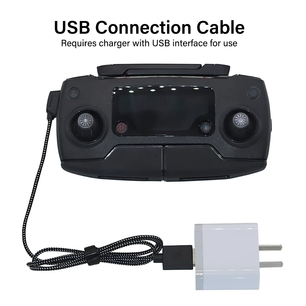 Câble de charge pour télécommande DJI Mavic, longueur 0.8 mètre, embouts micro USB et USB-A
