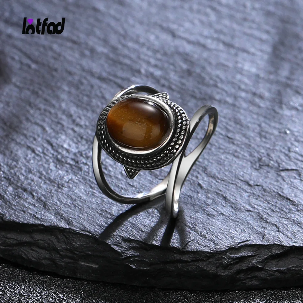 8*10MM Tiger's Eye Stone Rhodochrosite Rings 925 Sterling Silver Ring For Men Women Gemstone Jewelry Gift silver rings silver ring gemstone ring
