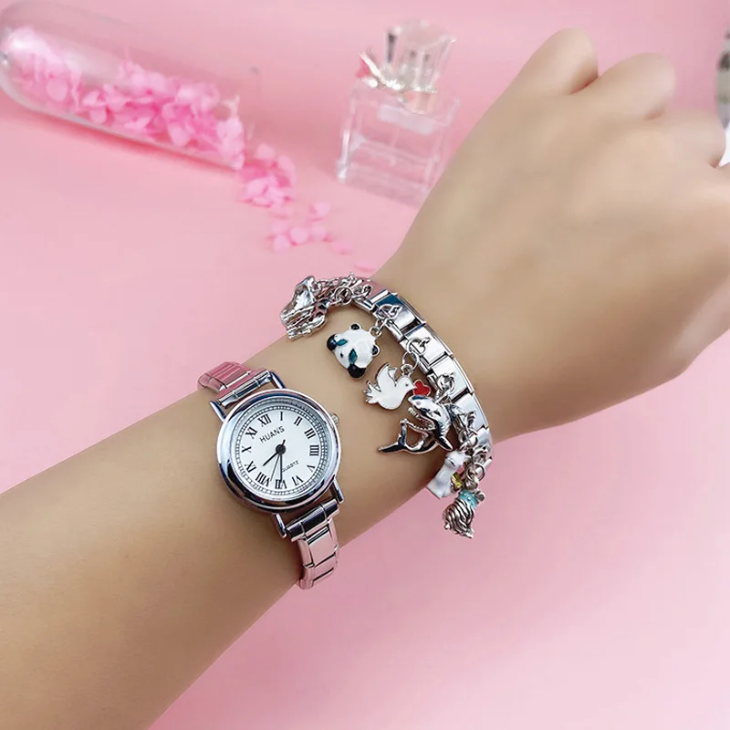 Charm Bracelet Hapiship Original Daisy Giraffe Dove Dog Alpaca Tortoise Cat Italian Charm Fit 9mm Stainless Steel Jewelry Making DJ277