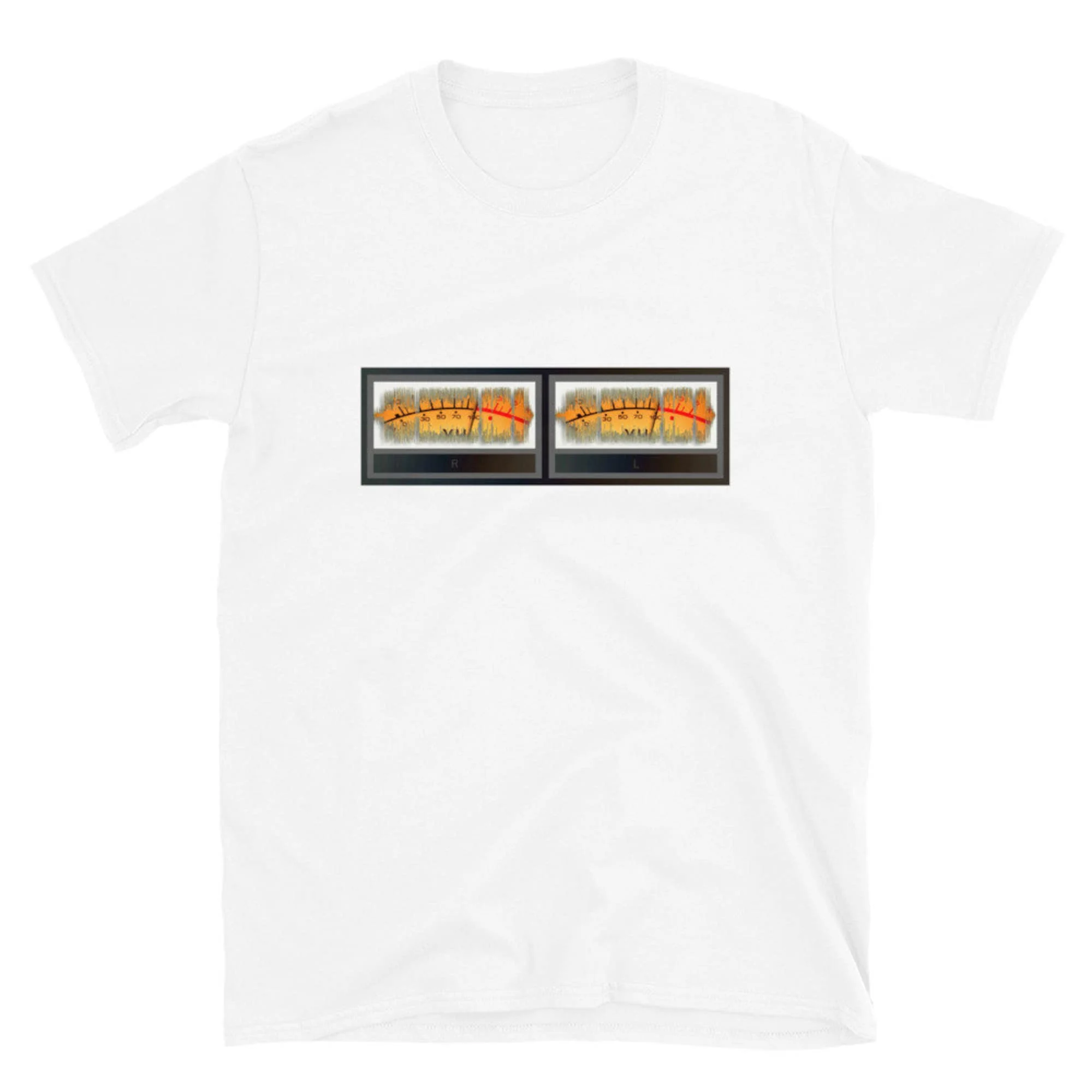 Vu Meter Loudness Analog Retro Audio Db Decibel Volume Units Musica Single Channel Waveforms Sound Waves T Shirt