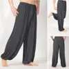 Men's Harem Pants Solid Color Yoga Pants Morning Exercise Tai Chi Pants Casual Wide Leg Pants Long Pants Harem Pants Male Slacks 4