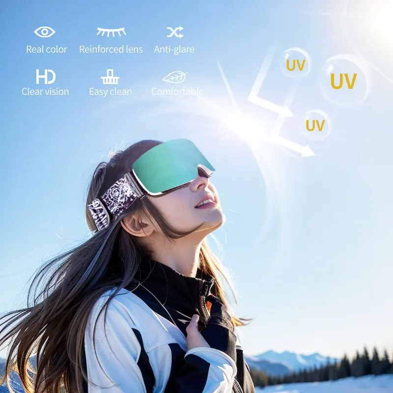 Obaolay-Adult UV Resistant Ski Goggles, HD REVO, Anti-Fog Lenses, Large Size, Latest, Winter