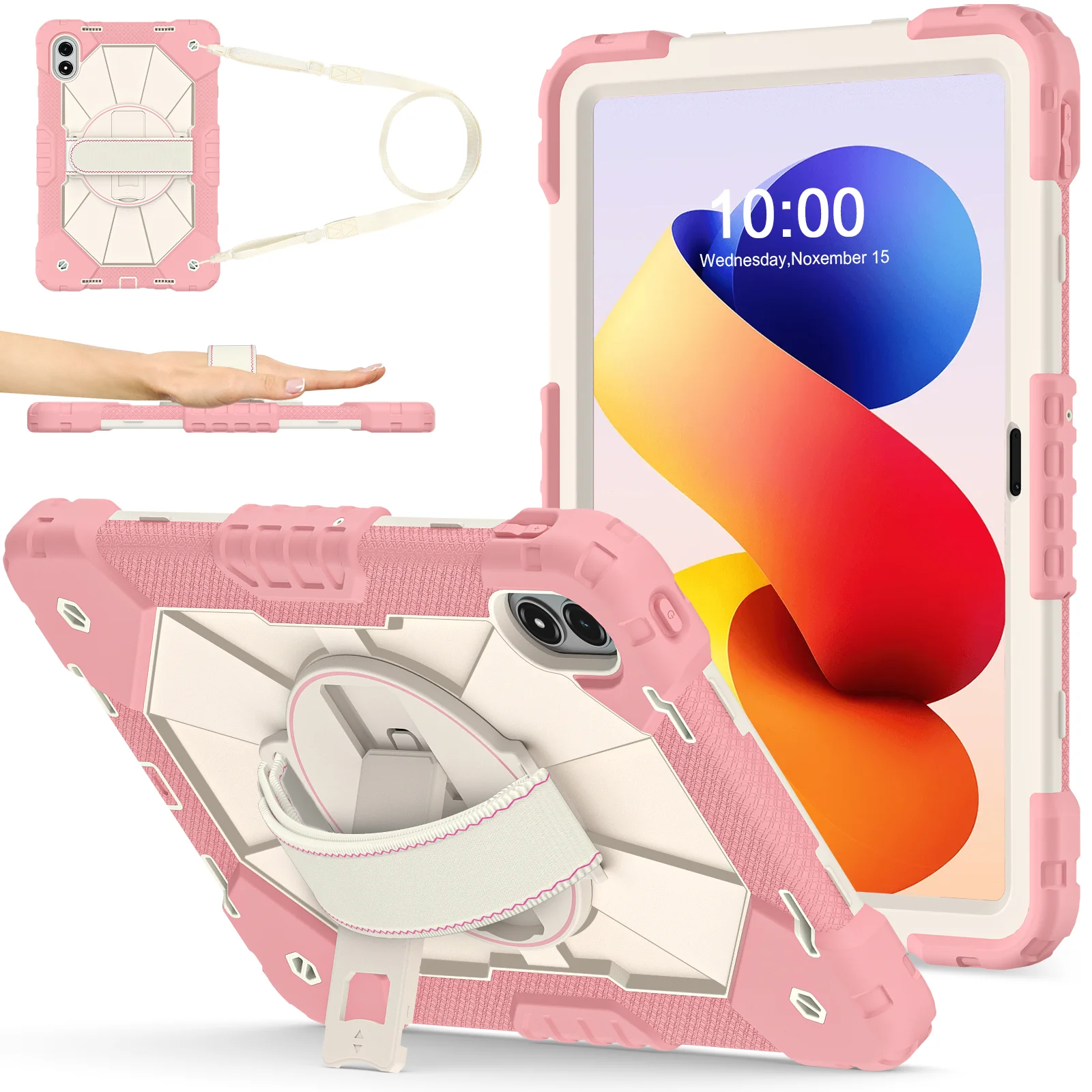 Stand Armor Heavy Duty Case with 360° Rotation and Shoulder Strap