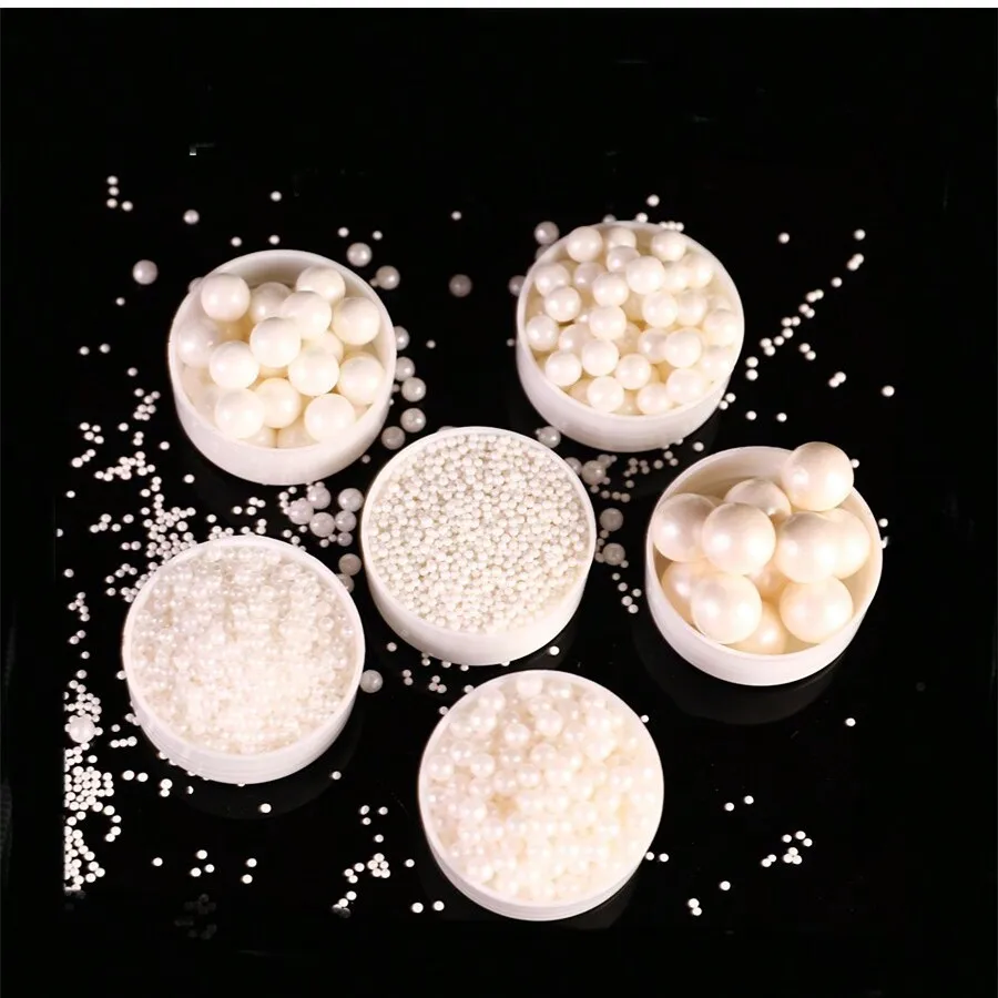 100G 2mm/4mm/6mm/8mm weiße Perlen Kugeln Streusel Backen Streusel Cupcake Dekorationen Hochzeitstorte nur zur Dekoration – Detail 2